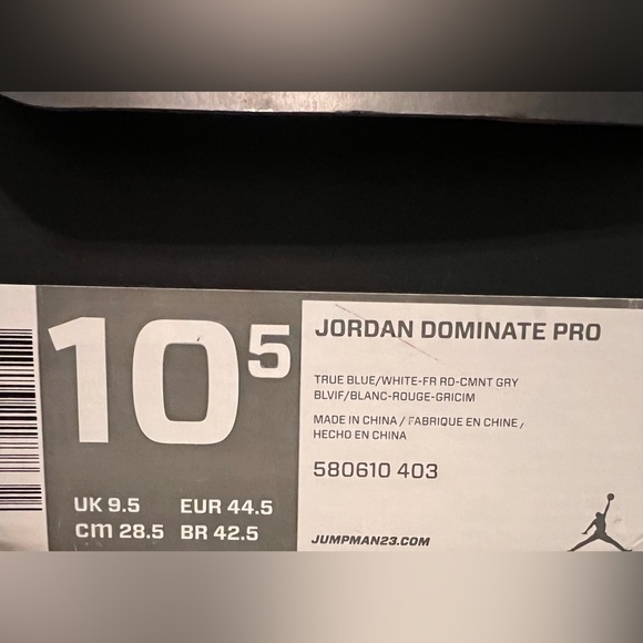 10.5 M JORDAN DOMINATE PRO.. Blue Gray Red - Picture 2 of 5
